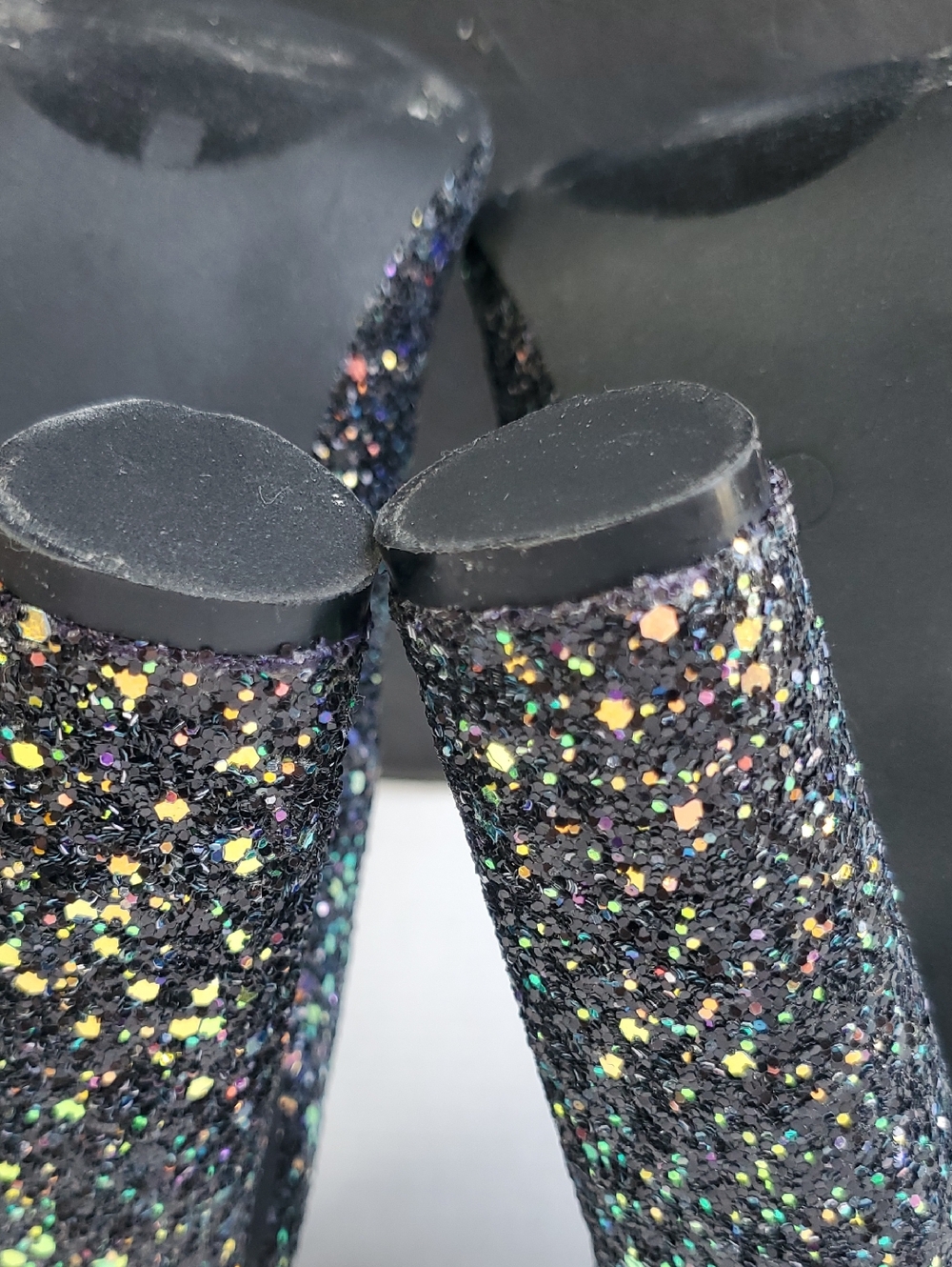 Cape Robbin Black Glitter Sparkel Pins Pointed Toe High Heels US Womens Size 11 - Picture 10 of 10